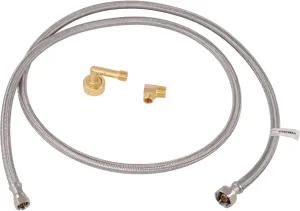 Eastman Dishwasher Installation Kit, 6 Foot Supply Line, 3/8 Inch Compression x 1/2 Inch FIP, 3/8 Inch MIP Elbow, Braided Stainless Steel Dishwasher Connectors, 41032