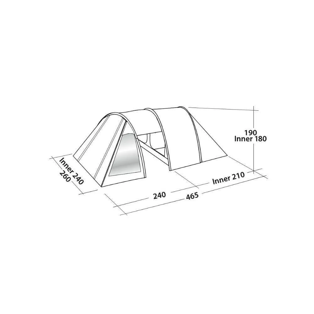 Easy Camp Galaxy 400 Tent - 4 Man Tunnel Tent (Rustic Green)