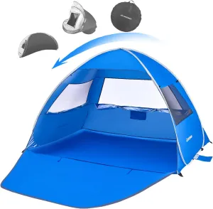 EchoSmile UPF 50  Pop Up Beach Tent Sun Shelter for 4 Person