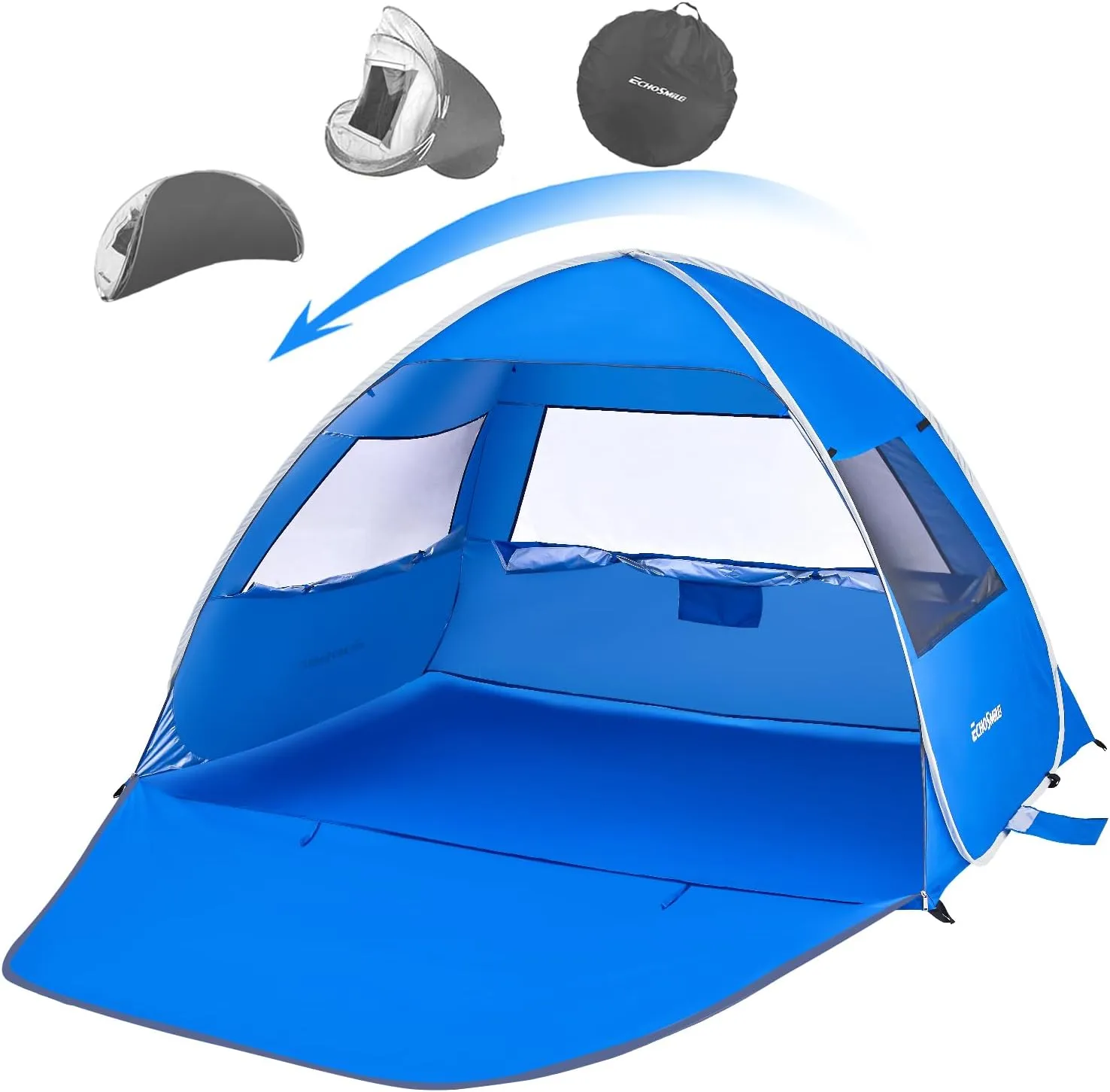 EchoSmile UPF 50  Pop Up Beach Tent Sun Shelter for 4 Person