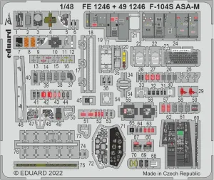 Eduard EDU491246 1/48 Lockheed F-104S ASA-M Starfighter Etched Parts (for Kinetics) Plastic Model Parts