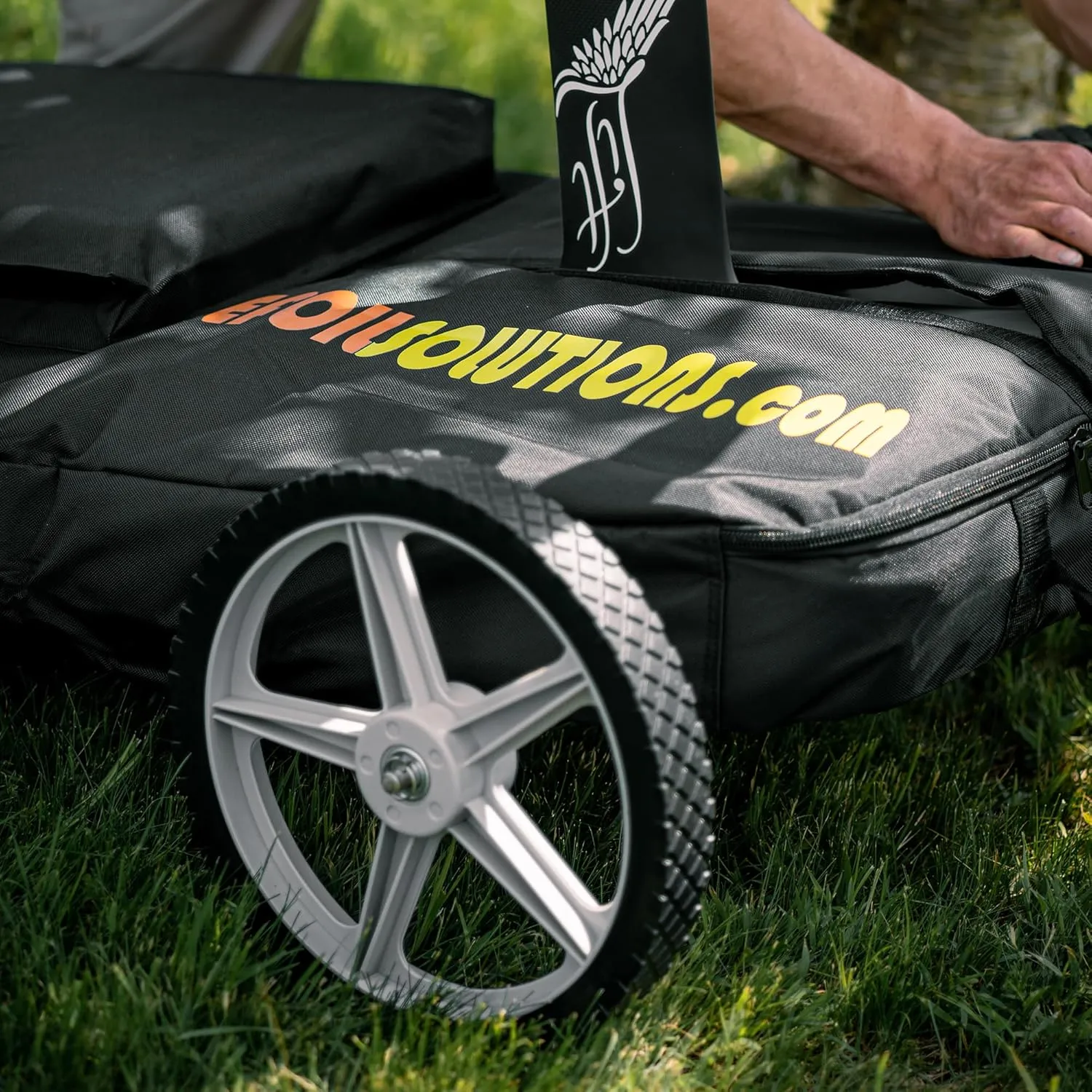 EfoilSolutions Efoil Surf Board Bag with Wheels - Various Hydrofoil Cart Sizes with Pockets for eFoiling Accessories