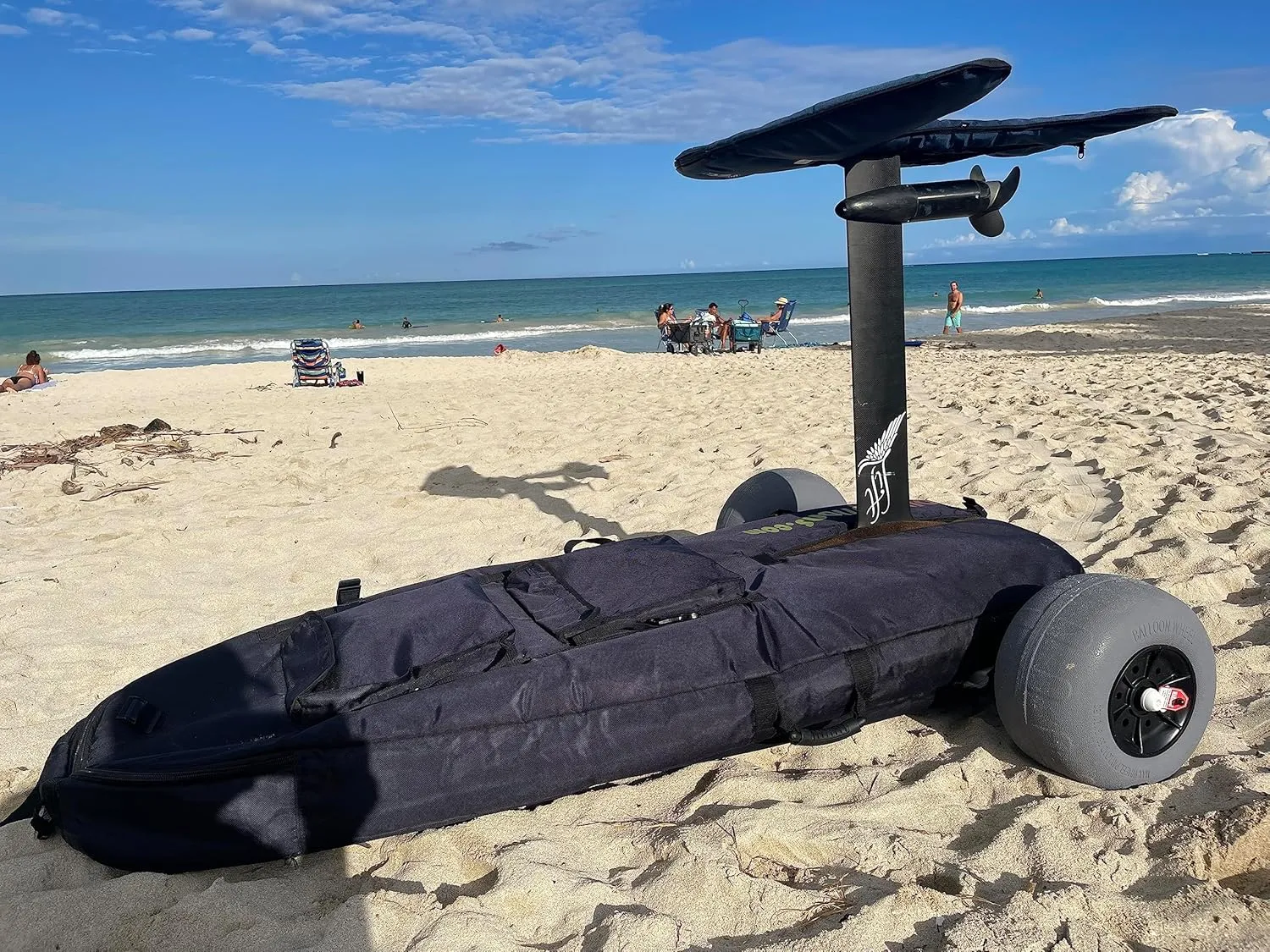 EfoilSolutions Efoil Surf Board Bag with Wheels - Various Hydrofoil Cart Sizes with Pockets for eFoiling Accessories