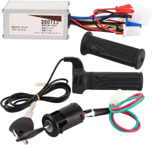Electric Scooter Controller Set, Speed Control Set 24V 250W Motor Brush Controller with Throttle Twist Grip Lock for Electric Bike