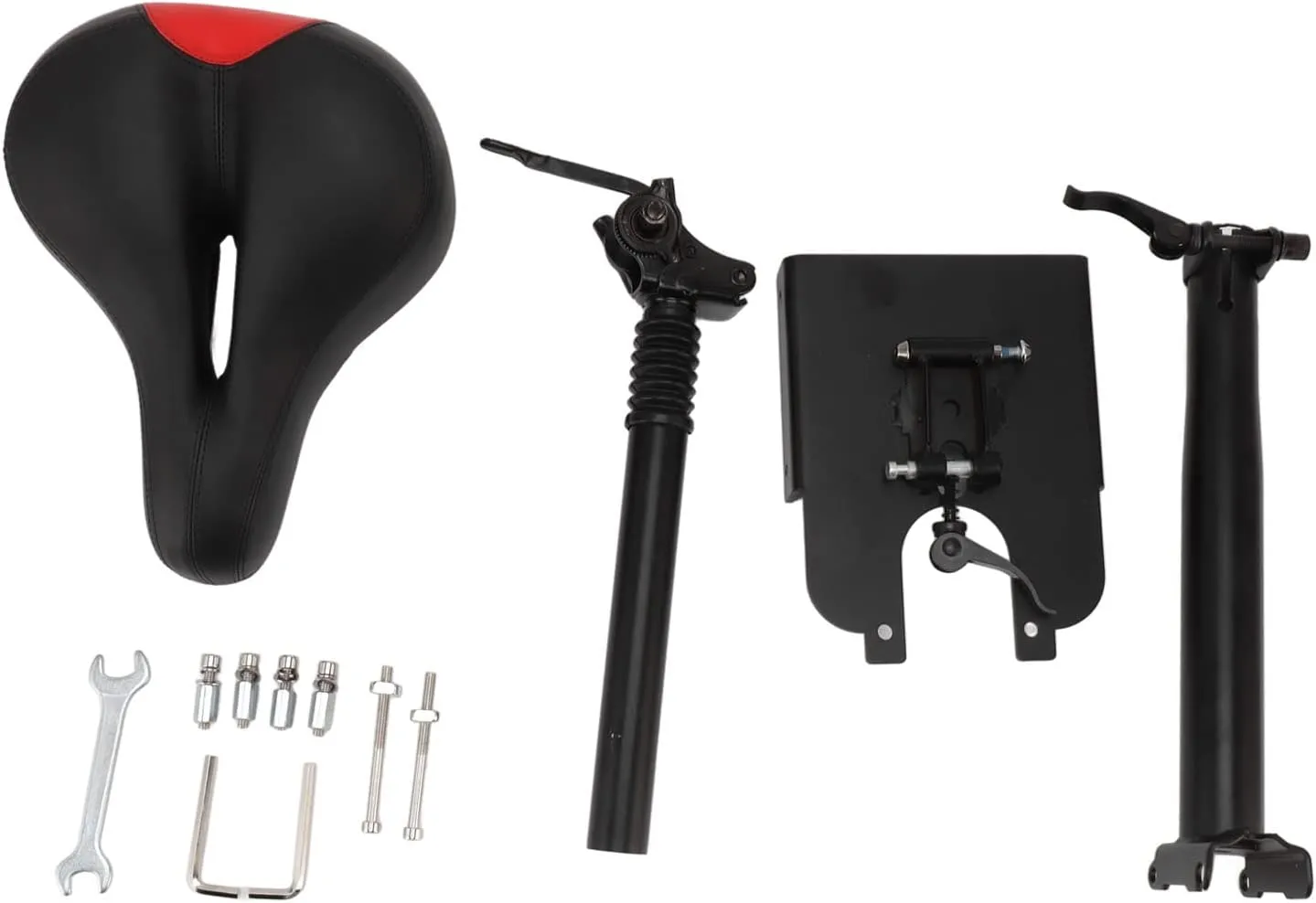 Electric Scooter Seat Foldable Adjustable Shock Absorbing Foam Cushioned Saddle with Aluminum Alloy Frame for M365 1S Lite Electric Scooters (Large Seating Kit)