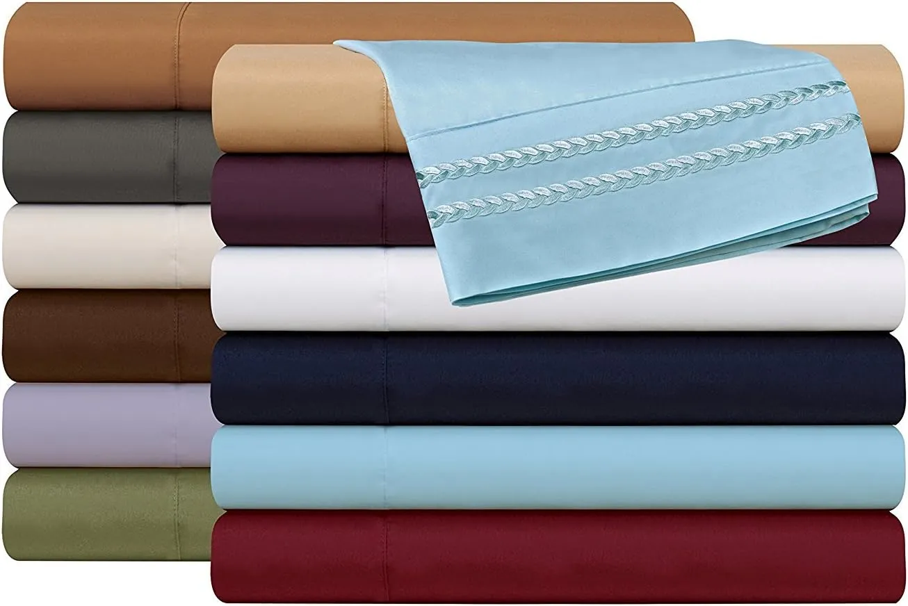 Elegant Comfort 1500 Premier Chain Design Hotel Quality Luxurious Silky Soft Wrinkle & Fade Resistant 4 pc Sheet Set, Deep Pocket Up to 16" - Queen Sage