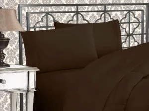 Elegant Comfort 1500 Premier Wrinkle & Fade Resistant Hotel Quality Ultra Soft Luxurious 4-Piece Bed Sheet Set with Deep Pockets, Twin/Twin XL Chocolate Brown