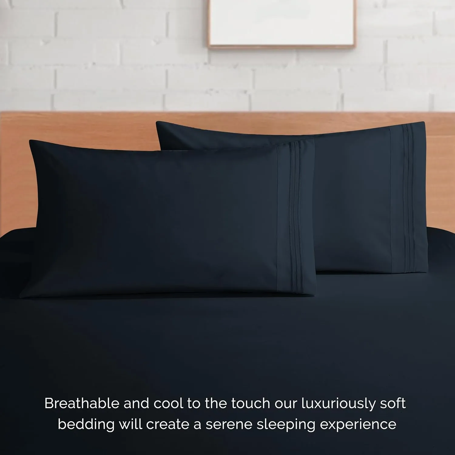 Elegant Comfort Luxury 1500 Premium Hotel Quality Microfiber 4-Piece Sheet Set - Soft, All Around Elastic 18-24 Inches Deep Fitted Sheet - Extra Deep Pocket Sheets, King, Black