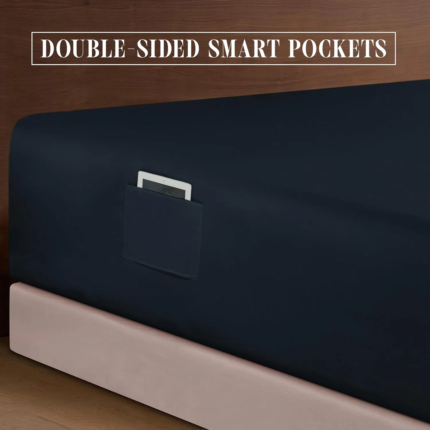 Elegant Comfort Luxury 1500 Premium Hotel Quality Microfiber 4-Piece Sheet Set - Soft, All Around Elastic 18-24 Inches Deep Fitted Sheet - Extra Deep Pocket Sheets, King, Black