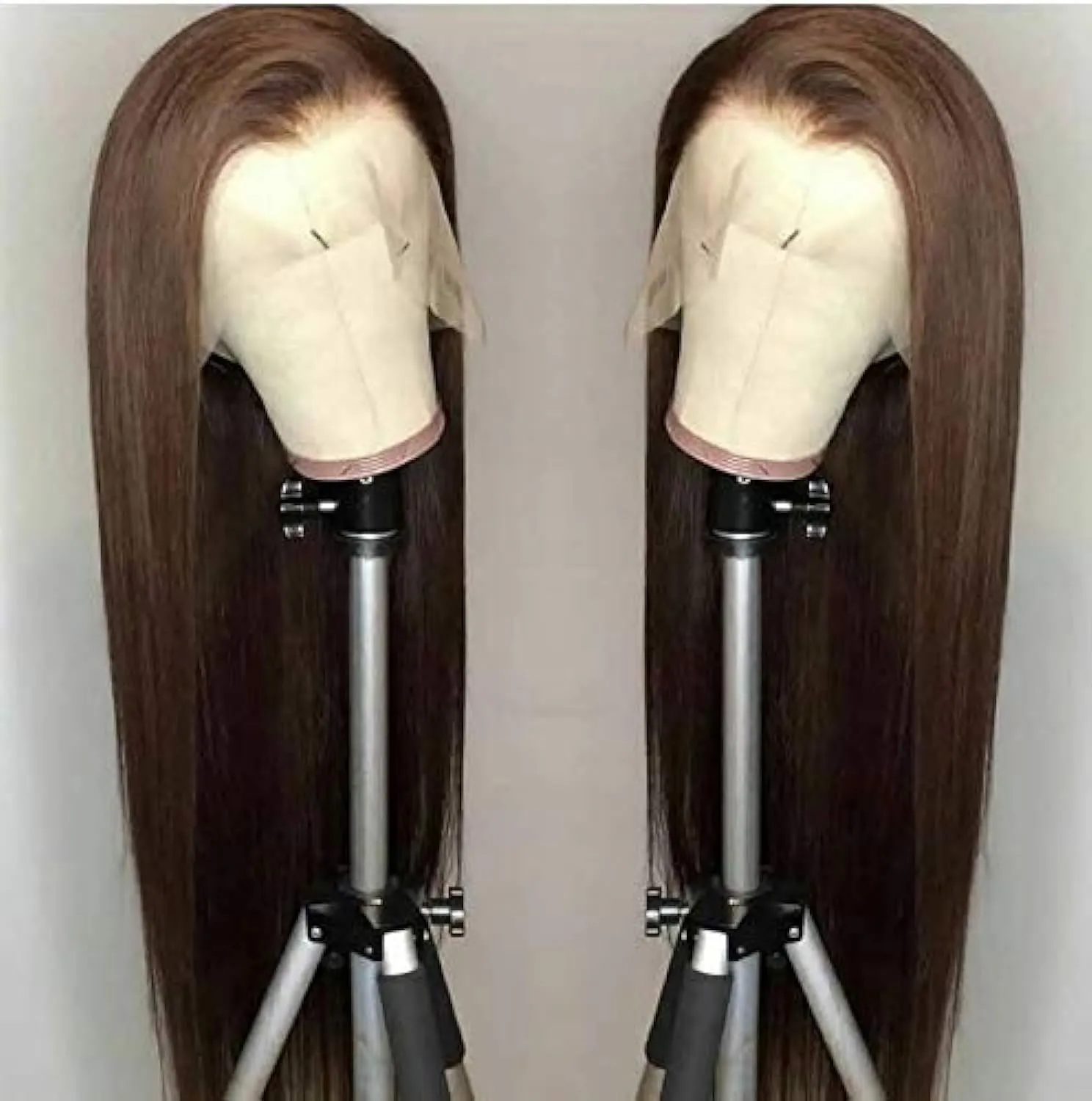 ELESTY Brown Synthetic Lace Front Wig Long Straight #6 Lace Front Wig For Women Heat Resistant Fiber Makeup Lace Wigs