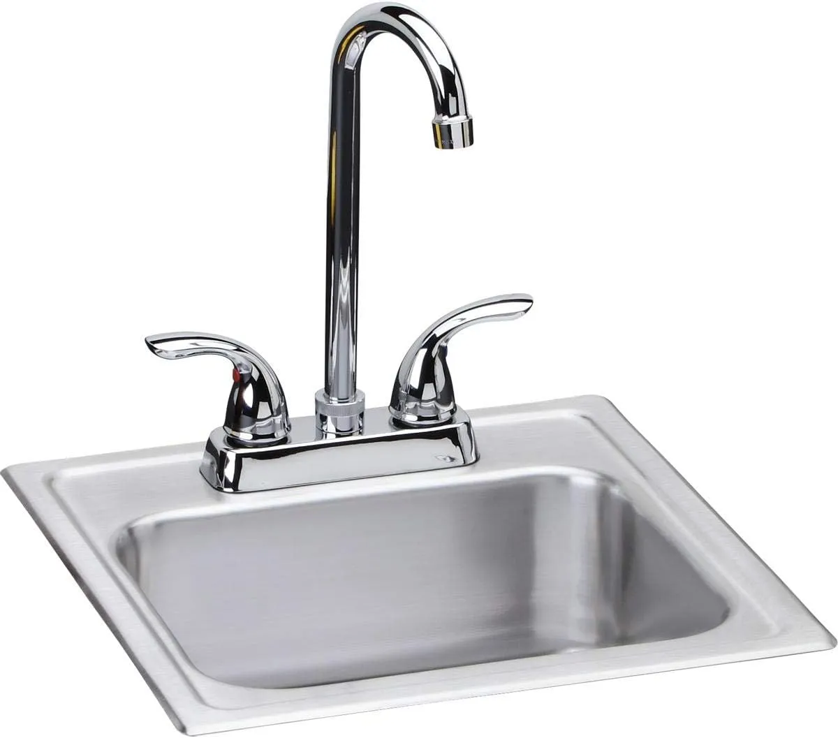 Elkay DSEP1515C Dayton Single Bowl Drop-in Stainless Steel Bar Sink   Faucet Kit