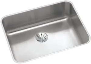 Elkay ELUH2115PD Lustertone Classic Single Bowl Undermount Stainless Steel Sink with Perfect Drain