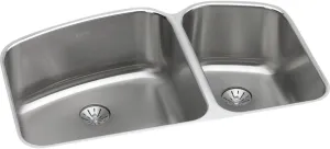 Elkay ELUH31229RPD Lustertone Classic 60/40 Double Bowl Undermount Stainless Steel Sink with Perfect Drain