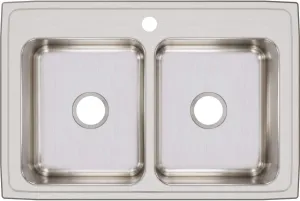 Elkay LR33221 Lustertone Classic Equal Double Bowl Drop-in Stainless Steel Sink