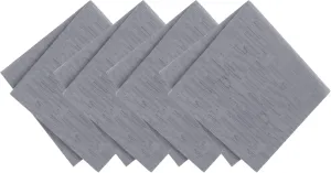 Elrene Home Fashions Continental Solid Texture Water and Stain Resistant Fabric Dining Napkins, Set of 4, 17"x17", Gray