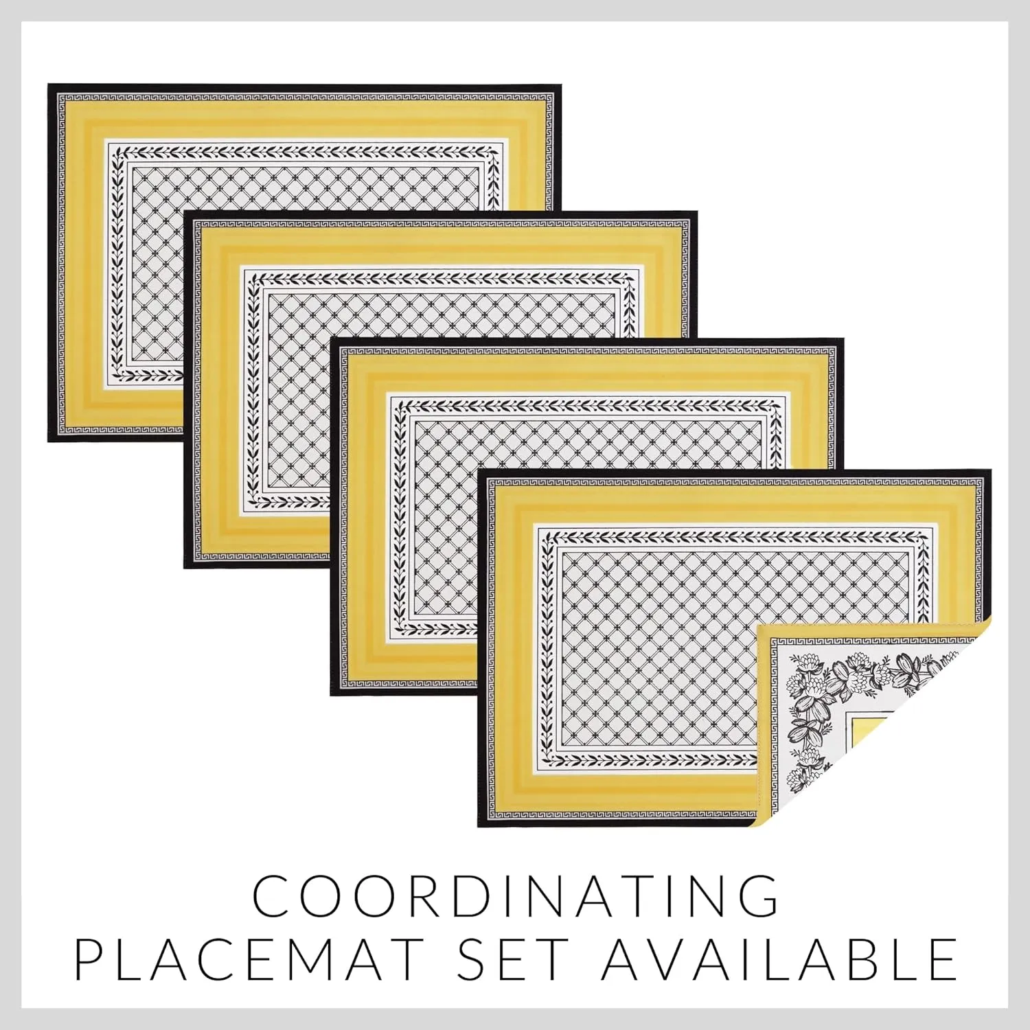 Elrene Home Fashions Villeroy & Boch Audun Stain and Water Resistant Bordered Cloth Dinner Napkins, 21"x21", Set of 4