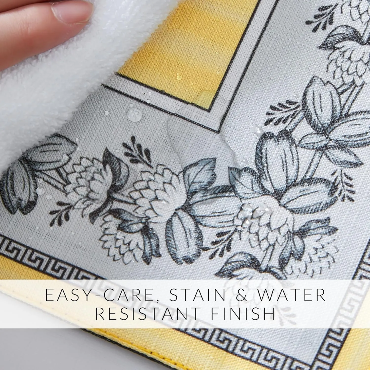 Elrene Home Fashions Villeroy & Boch Audun Stain and Water Resistant Bordered Cloth Dinner Napkins, 21"x21", Set of 4