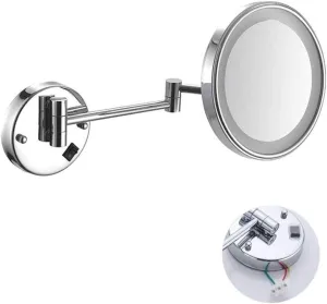 ELTOX Vanity Mirror Makeup Mirror Cosmetic Mirror,Shaving Mirror,Chrome Plated/Wall-Mounted/Single-Sided/Foldable / 3X Magnification/with Led Light/a