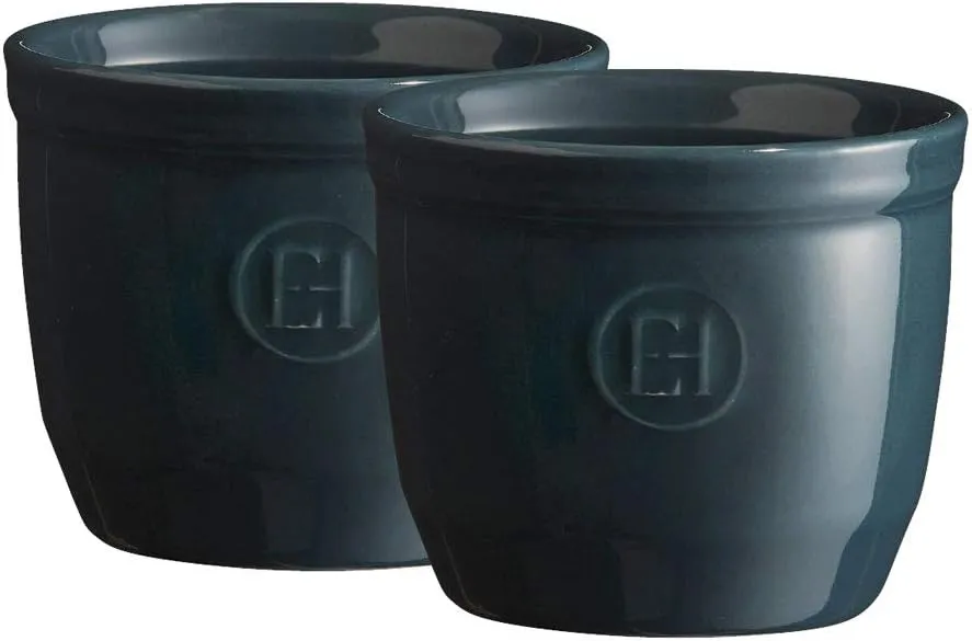 Emile Henry Made in France 6.75 oz Ramekin (Set of 2), 3.25" by 2.75", Blue Flame
