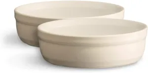 Emile Henry Made in France 8.5 oz Creme (Set of 2), 5" by 1.5" crème Brulee Dish, Clay