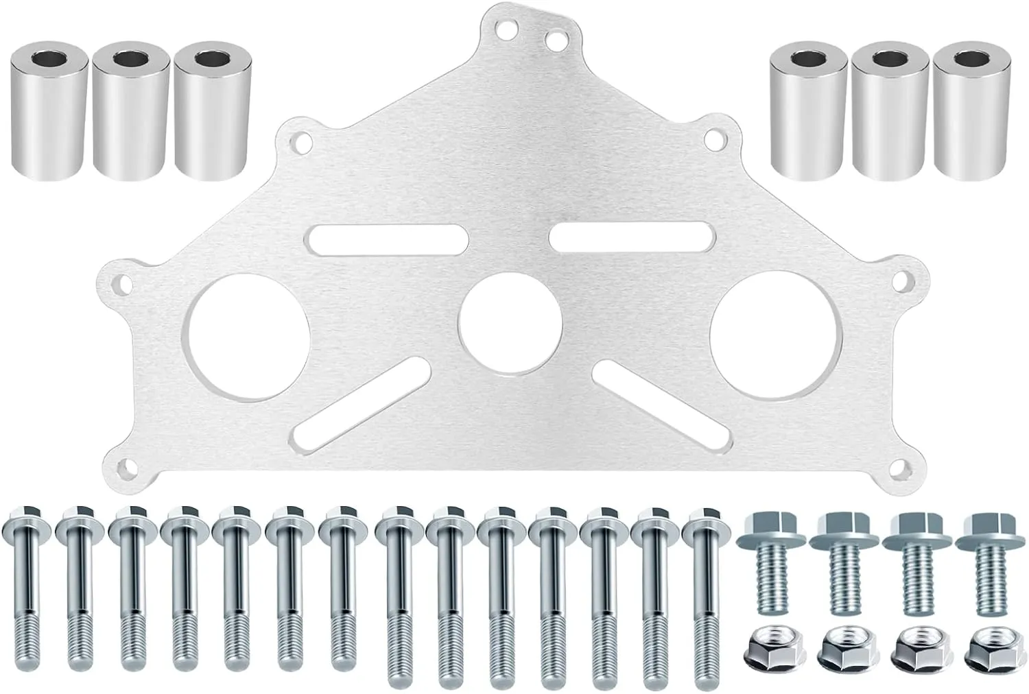 Engine Safe Stand Adapter Plate Compatible with Chevy LS1 Duramax BBC SBC LS Heavy Duty Support(Silver)