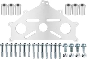 Engine Safe Stand Adapter Plate Compatible with Chevy LS1 Duramax BBC SBC LS Heavy Duty Support(Silver)