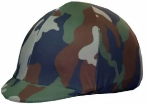 Equestrian Riding Helmet Cover - Green Camouflage