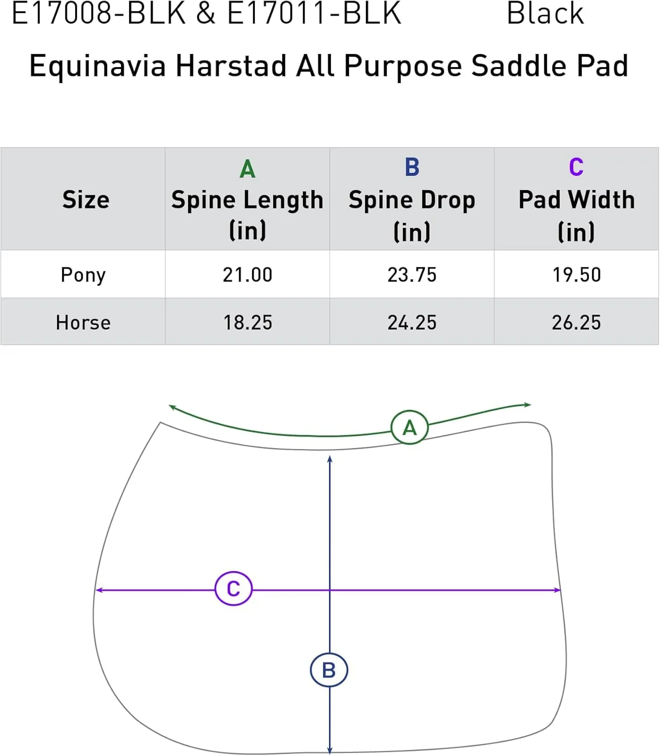 Equinavia Harstad All Purpose Saddle Pad | Classic & Durable | Moisture-Wicking Tricot Backing