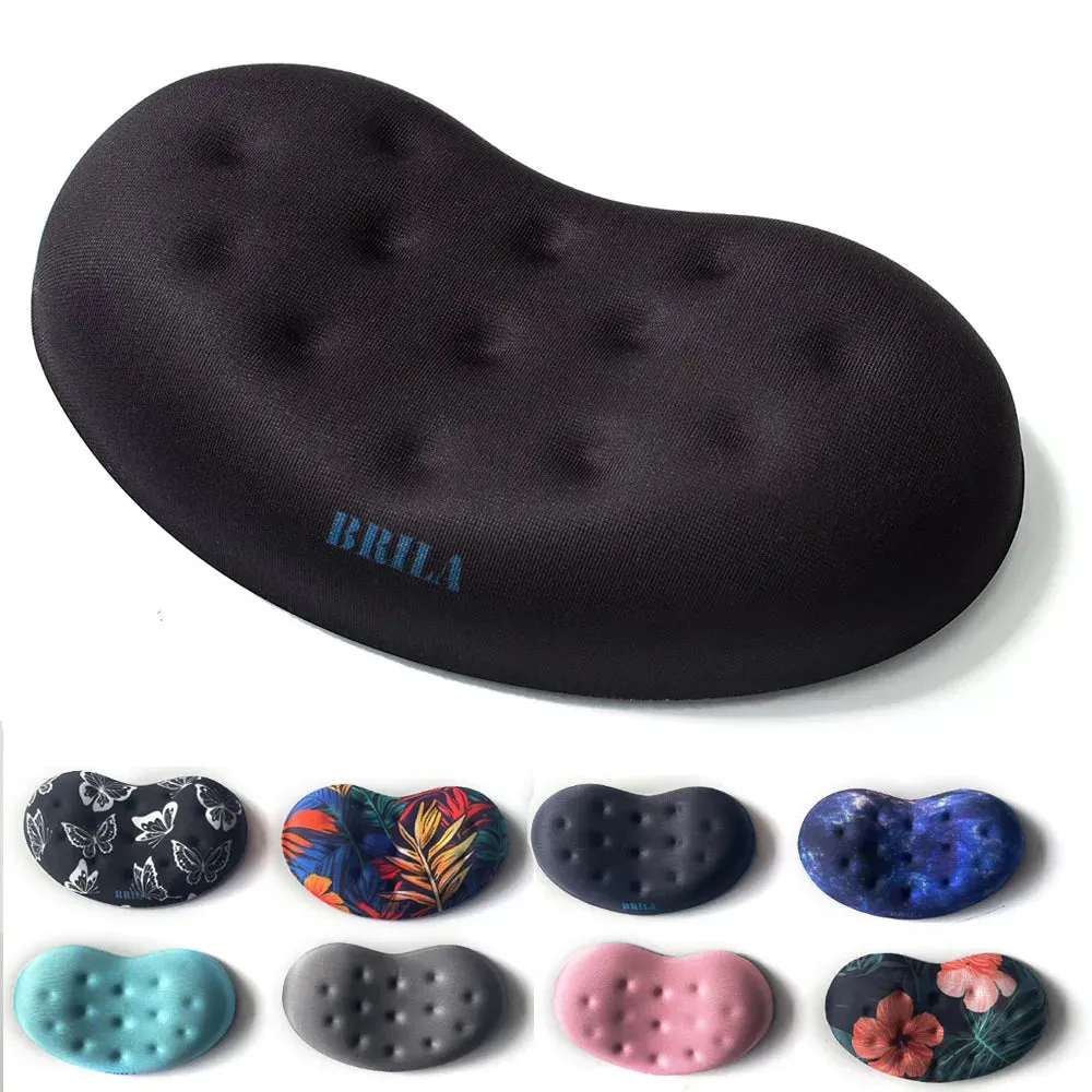 Ergonomic Memory Foam Mouse Wrist Rest Pad - Non-Slip Support Cushion with Massaging Holes