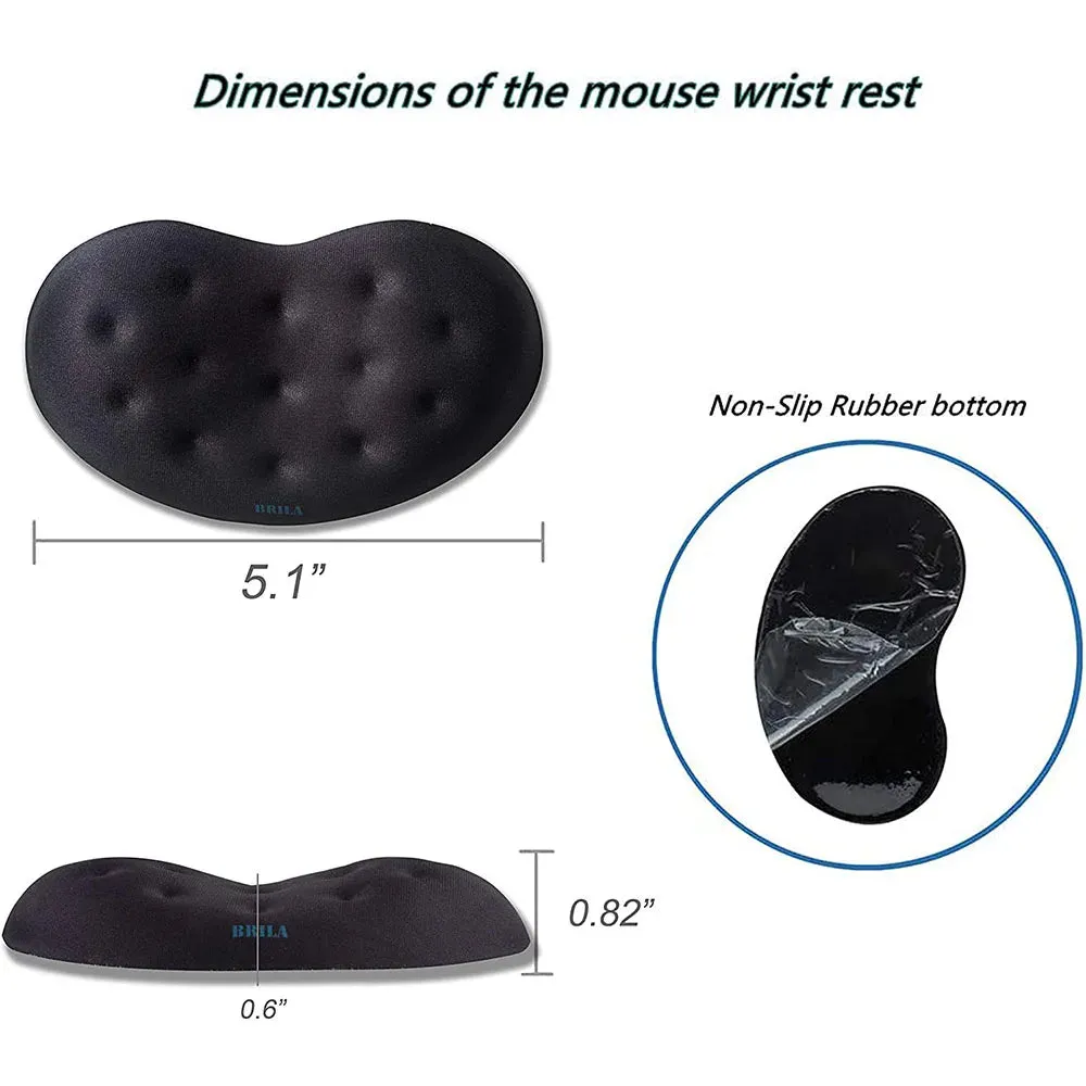 Ergonomic Memory Foam Mouse Wrist Rest Pad - Non-Slip Support Cushion with Massaging Holes