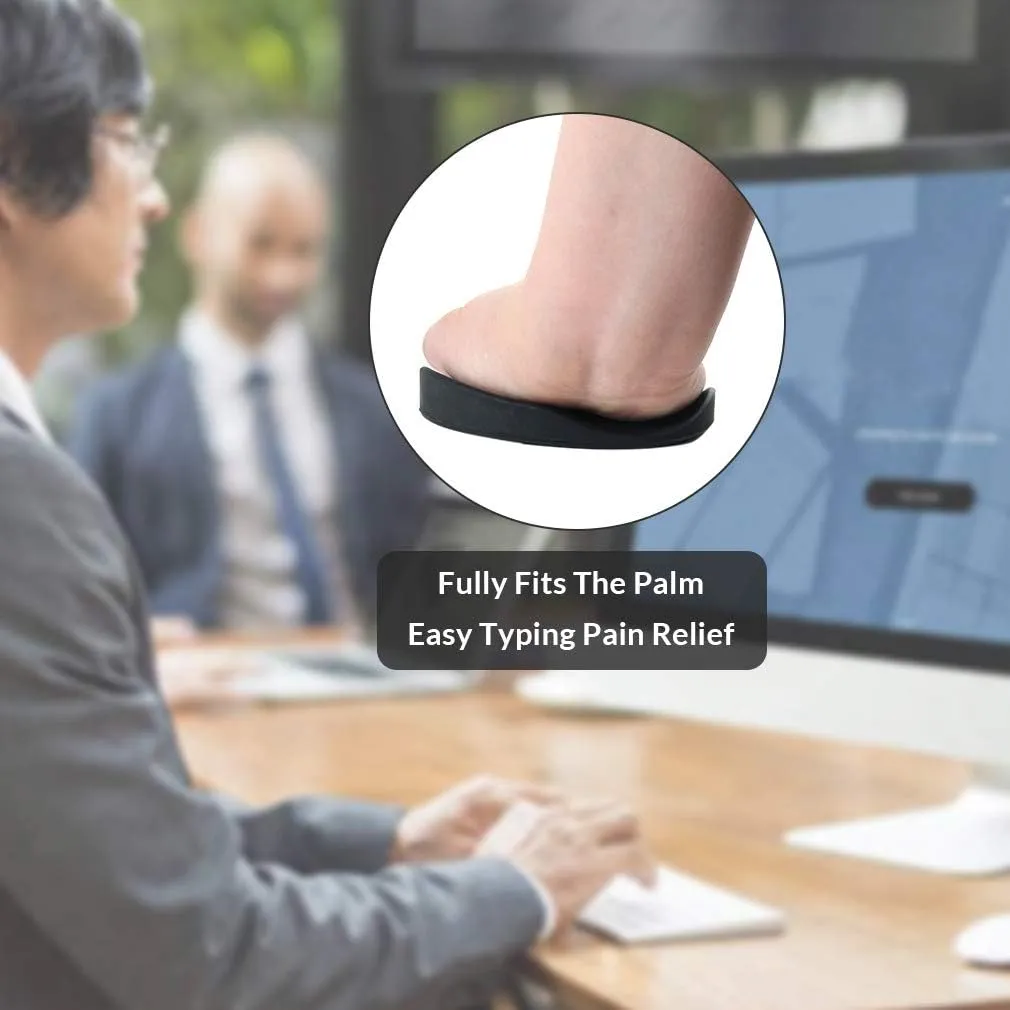 Ergonomic Mouse Wrist Rest Support, Gliding Smooth Palm Rest Pad Move with Your Mouse for Easy Working/Gaming (Black 2 Packs)