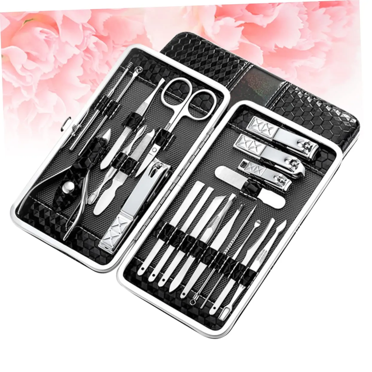 Ergonomic Nail Clipper Set 21-Piece Stainless Steel Nail Cutters Trimmer and File for Nail Art and Grooming