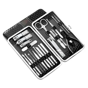 Ergonomic Nail Clipper Set 21-Piece Stainless Steel Nail Cutters Trimmer and File for Nail Art and Grooming