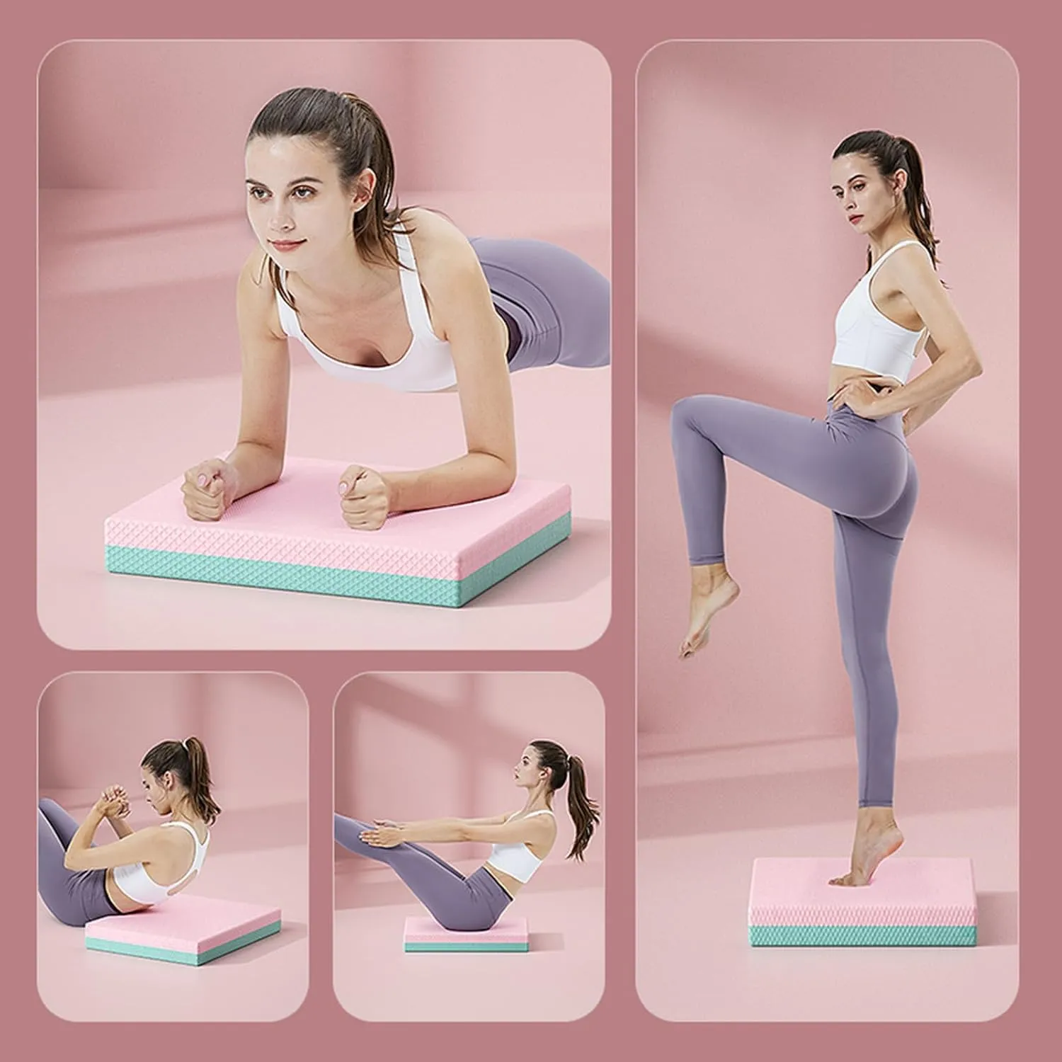 Exercise Balances Pad NonSlip Cushioned Foam Mat Kneeling Pad Balancing Training Mat For Fitness And Stability Training