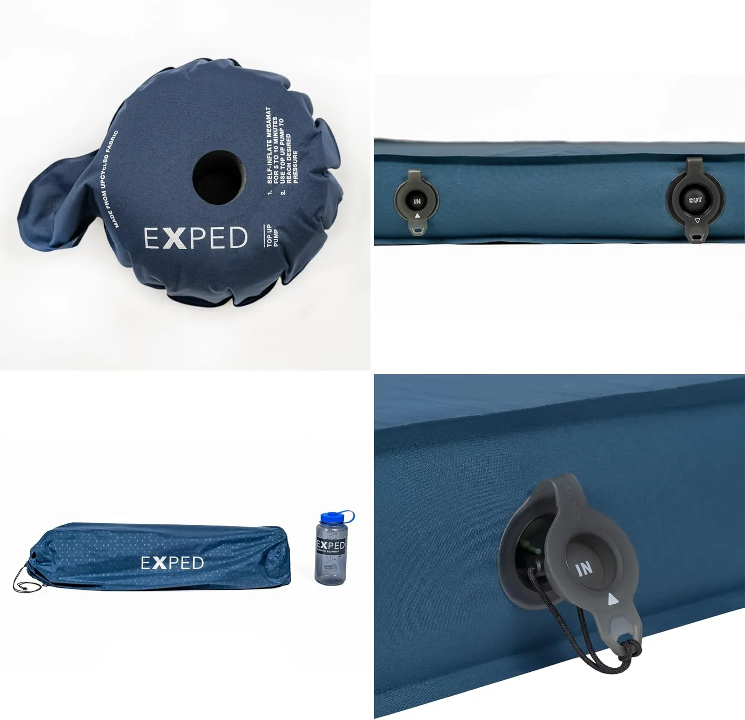 Exped DeepSleep Mat Single MW - Self Inflating Firm Car Sleeping Mat, 3” Foam Pad, Pump Included