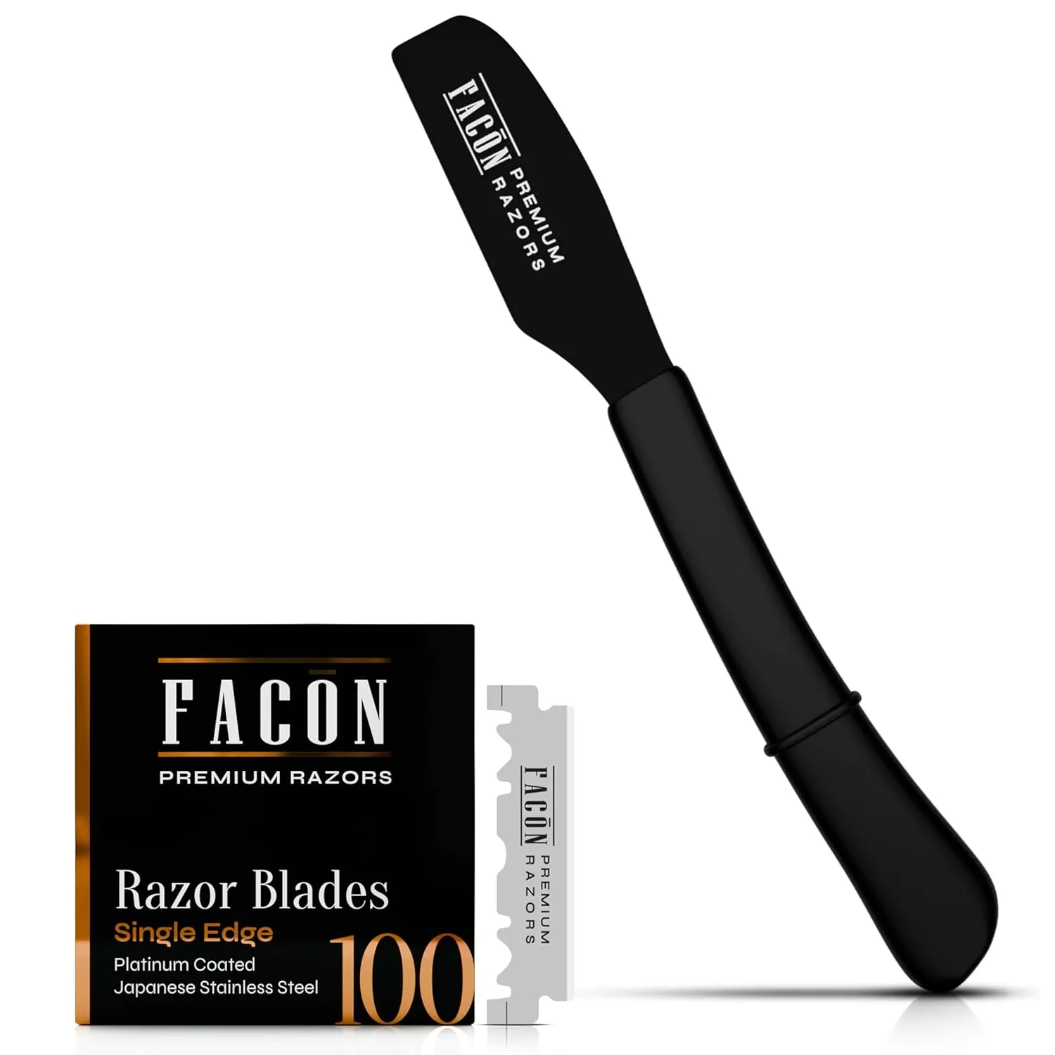 Facón Straight Razors for Men - Professional Barber Straight Edge Razor Kit with 100 Blades,Japanese Stainless Steel Barbero Shaver for a Smooth & Precise Shave, Premium Barber Razor for Men's Shaving
