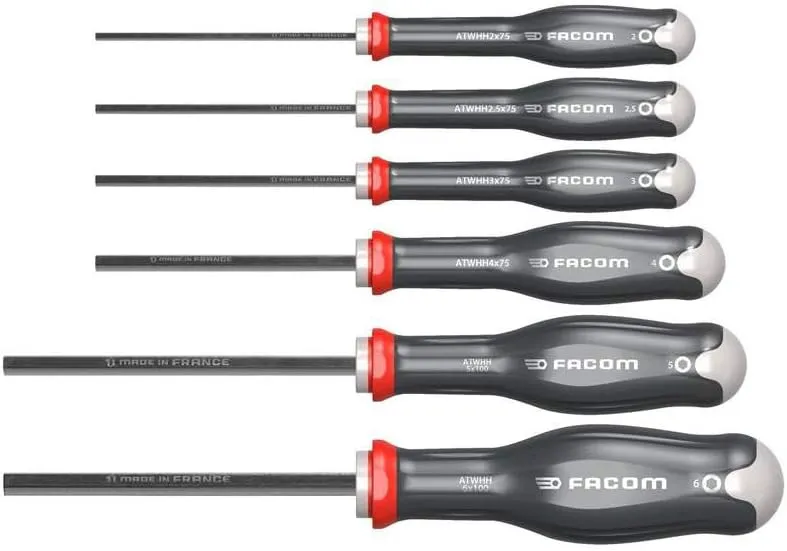 Facom ATWHH.JT6 Set of 6 Protwist Screwdrivers with Hexagonal Socket