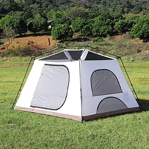 Family Camping Tent, Pop Up Tent 4 Person Family Dome Tent Waterproof Windproof with Roof Skylights, 2 in 1 Double Layers Outdoor Tents for Camping Hiking Backpacking (Style 2 370*