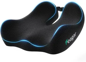 Feagar Large Ergonomic Seat Cushion - Thick Full Wrap Memory Foam Office Chair Cushion for Tailbone Pain Relief, Coccyx Cushion with Non-Slip Pad for Desk Chair, Wheelchair, Car Seat Long Sitting