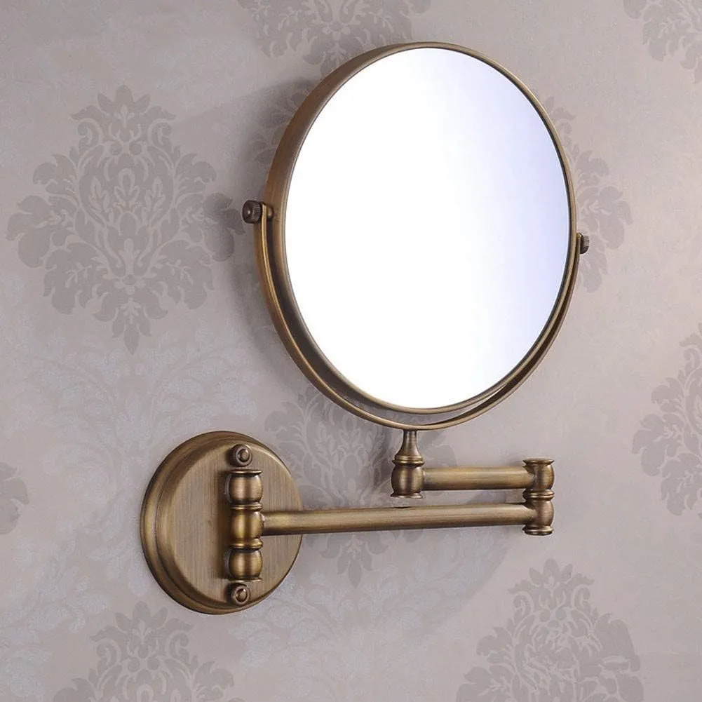 FIDEMM Extending Folding Bathroom Shaving Cosmetic Make Up Mirror- 3X/1X Magnification Countertop Vanity Mirrors (Color : #3)