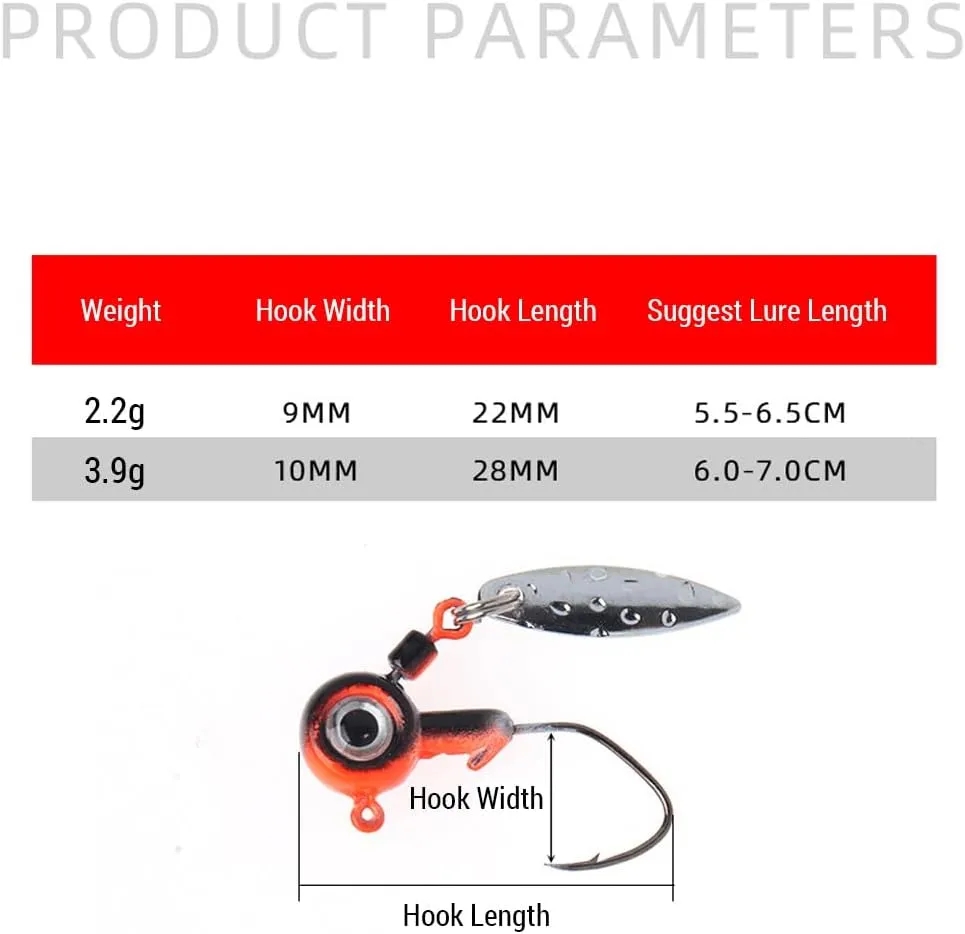 Fishing Jig Hooks Kit High Performance Baits Bass Trout Crappie 0.14oz/0.08oz
