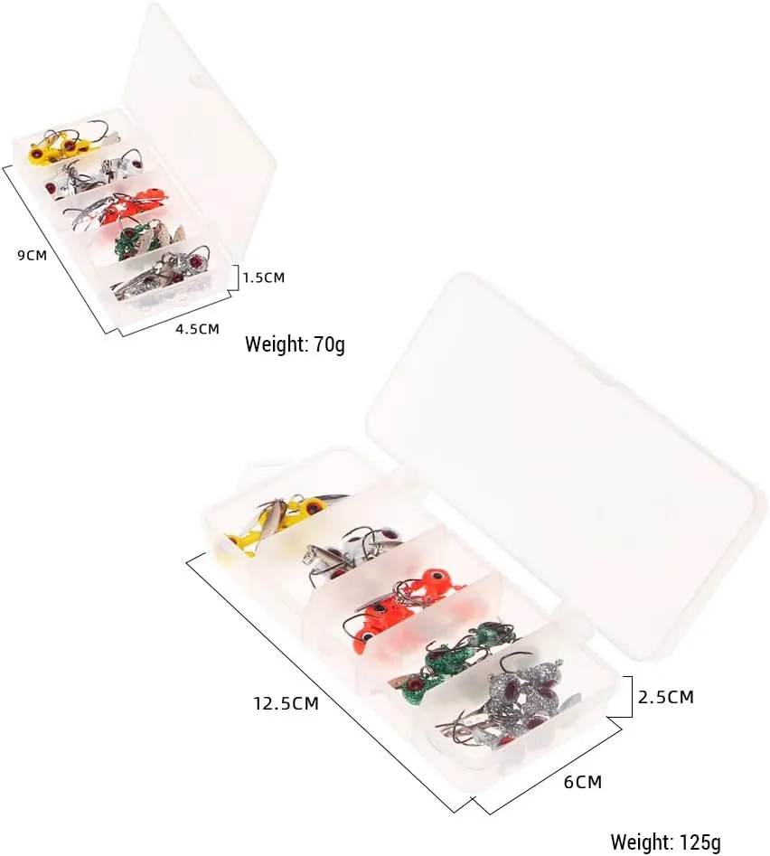 Fishing Jig Hooks Kit High Performance Baits Bass Trout Crappie 0.14oz/0.08oz
