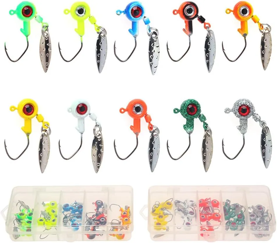 Fishing Jig Hooks Kit High Performance Baits Bass Trout Crappie 0.14oz/0.08oz