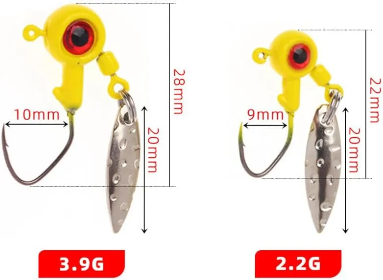 Fishing Jig Hooks Kit High Performance Baits Bass Trout Crappie 0.14oz/0.08oz