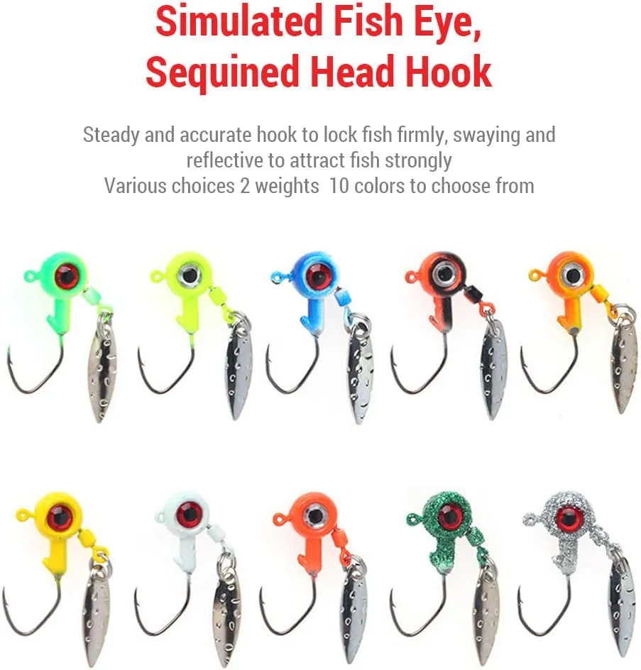 Fishing Jig Hooks Kit High Performance Baits Bass Trout Crappie 0.14oz/0.08oz