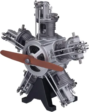 Five-Cylinder Radial Engine, 230 pcs/Set 1:6 Aircraft Engine Simulation Electric Model Metal Machinery DIY Assembly Kit, Science Education Educational Toys Gift Ornaments