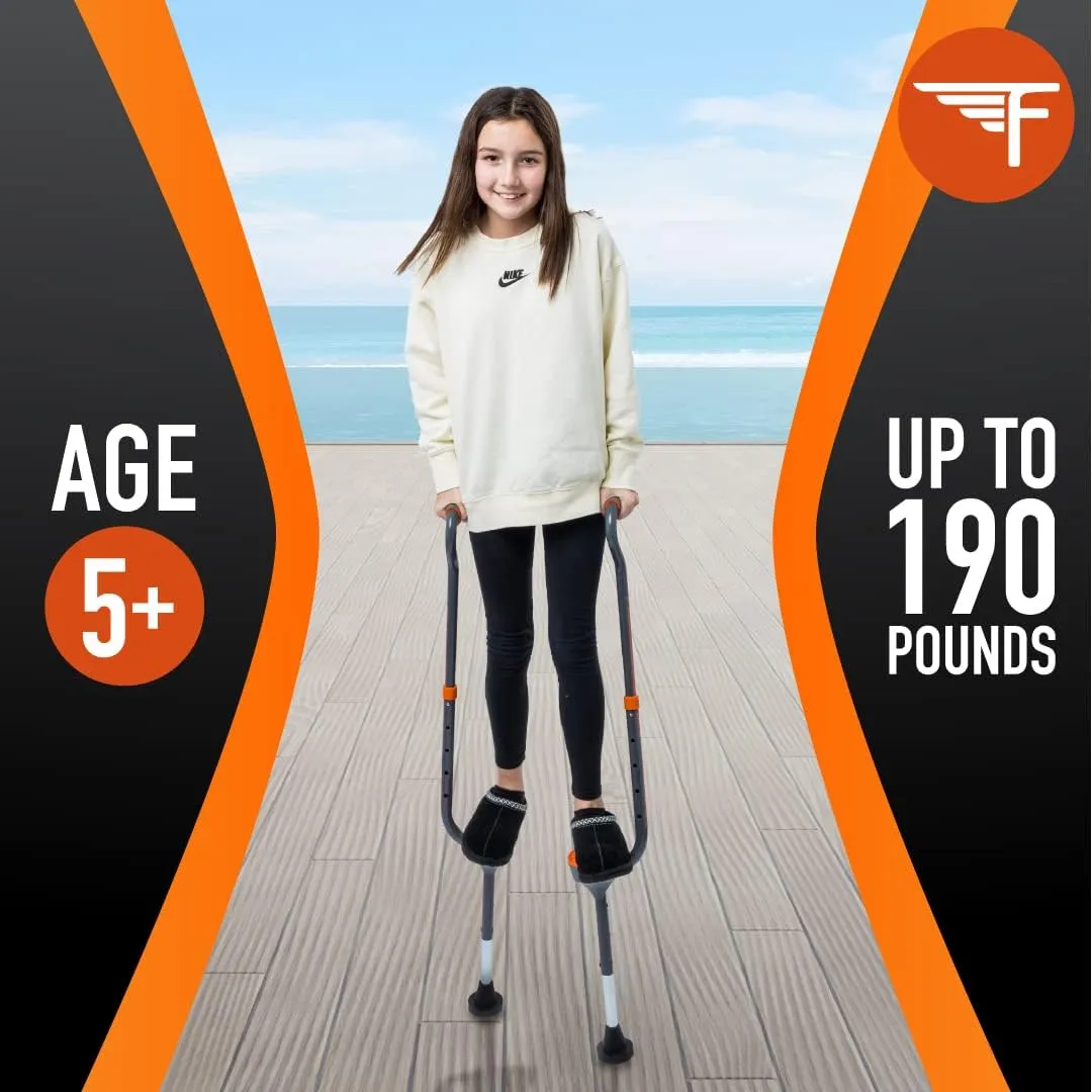 Flybar Maverick Walking Stilts for Kids - 5 Adjustable Height’s, Sturdy, Easy Assembly, Wide Non-Slip Rubber Bottom Tip, Foam Grips, Outdoor Toys for Kids 5 , 190 lbs