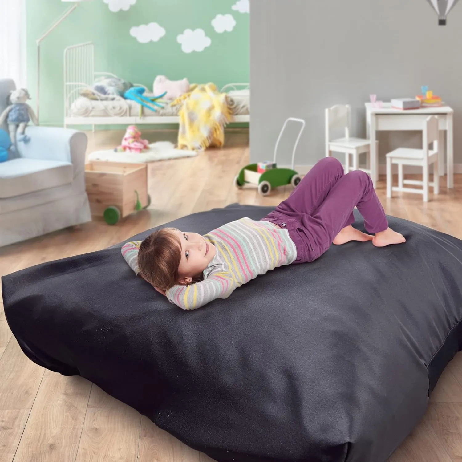 FoamTouch Black Crash Pad with Foam Blocks for Kids and Adults - Therapeutic Sensory Pad with Water Resistance Cover
