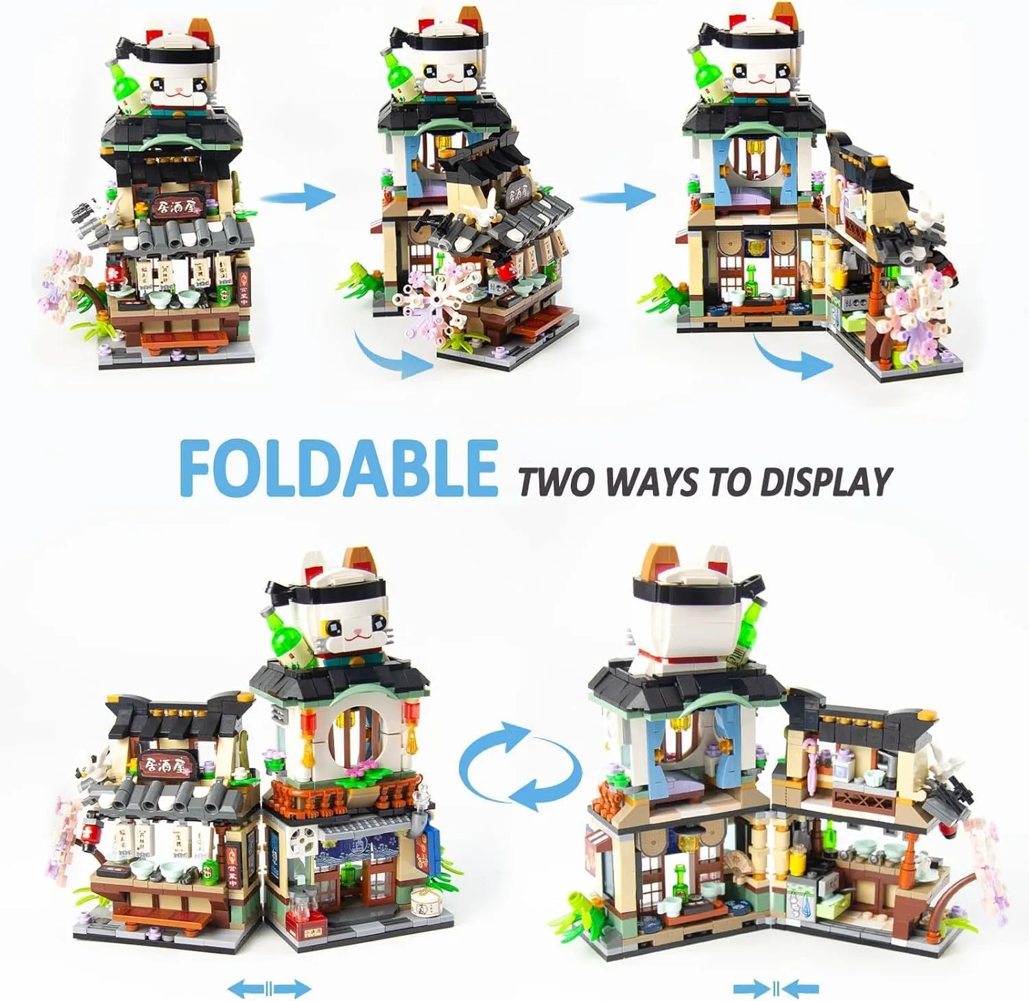 Foldable Japanese Street View Mini Blocks Kit- Izakaya Shop, Japanese Mini Brand Store Toy, Gift for Adults, Boys, Girls 6  (789 Pcs)