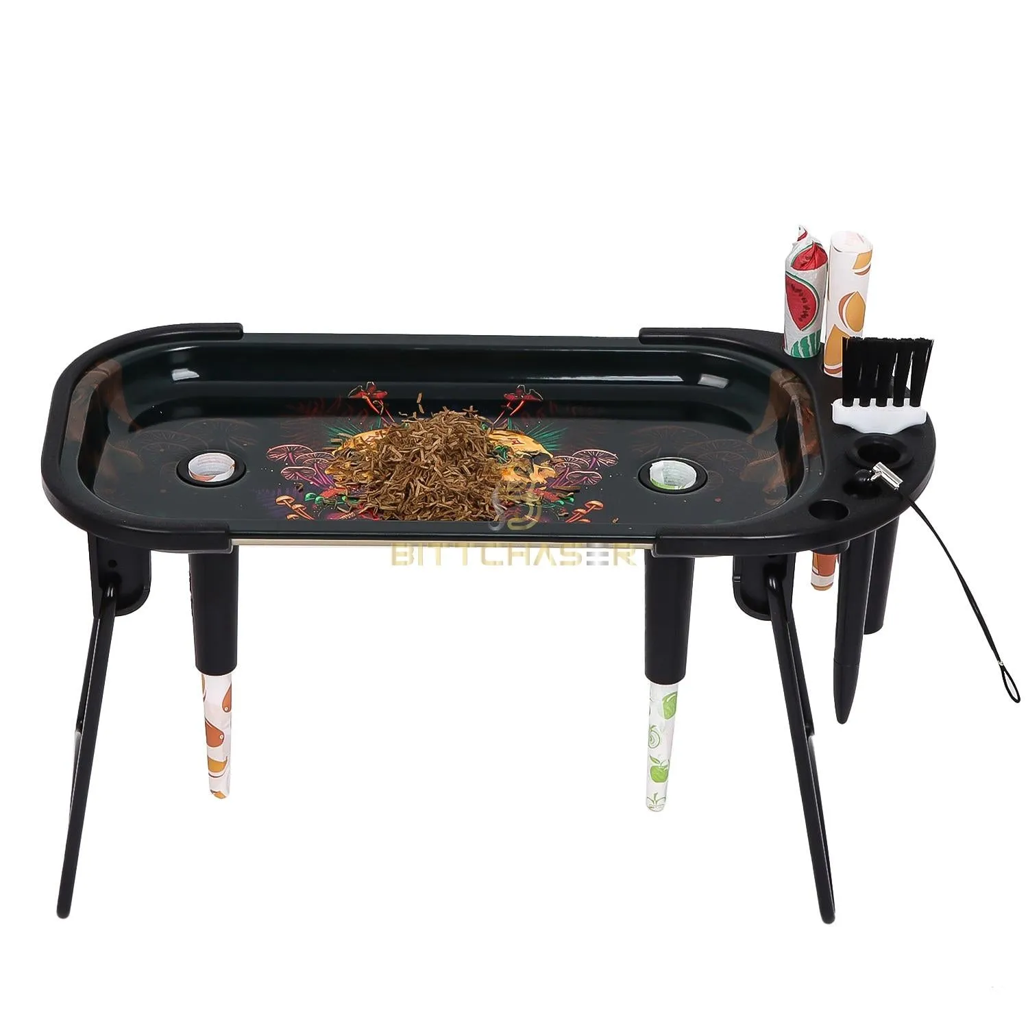 Foldable Metallic Rolling Console With Cone Holder